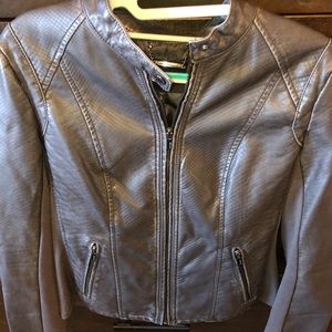 Gray Faux Snakeskin Jacket